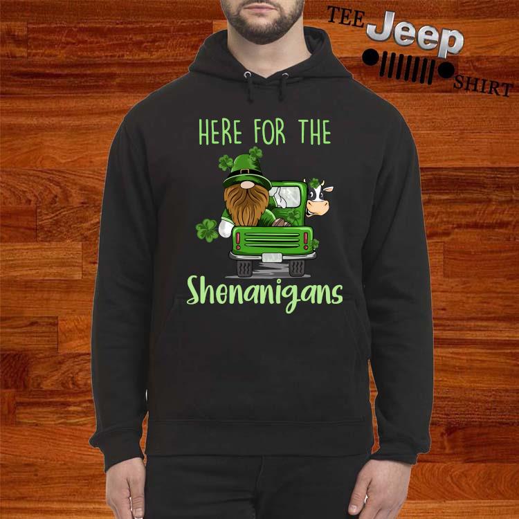 Here For The Shenanigans Gnome Elf Cow St Patricks Day Pullover Shirt ...