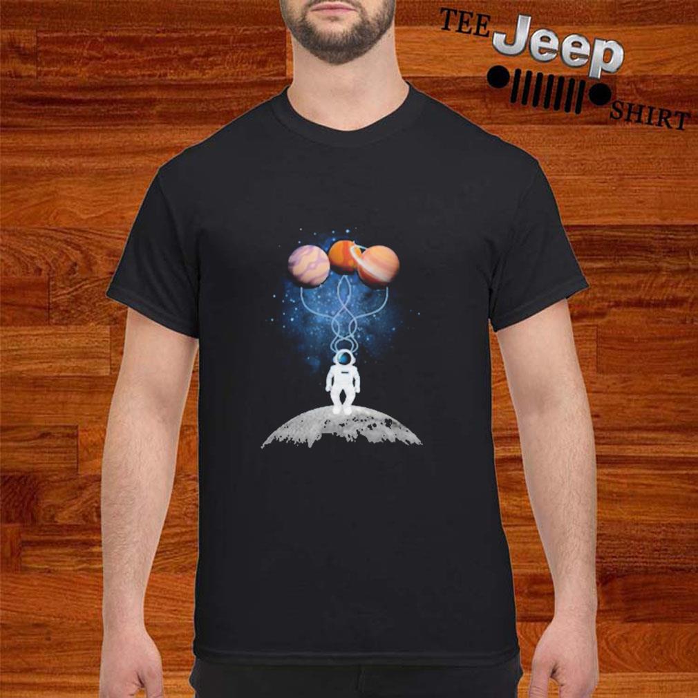 astronaut with balloons t shirt