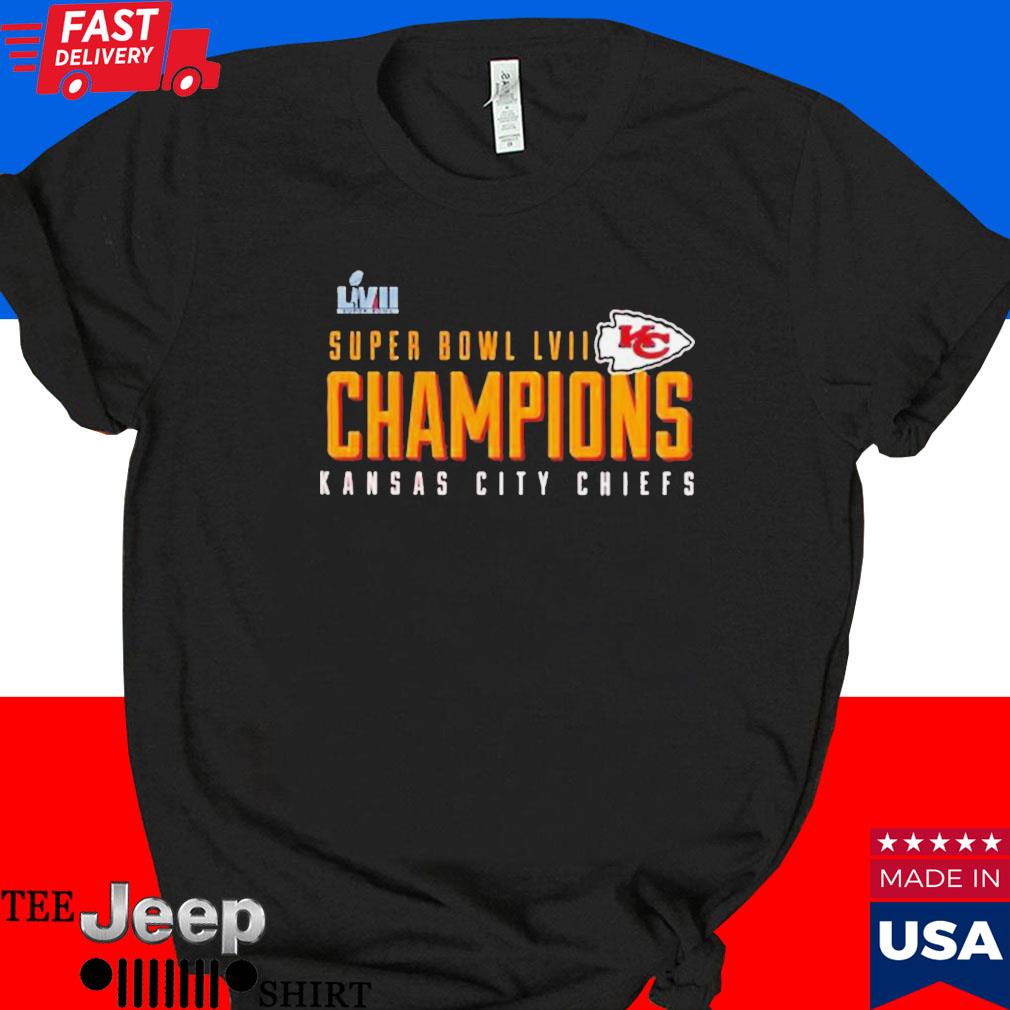 Official 2023 Kansas city Chiefs super bowl lviI champions scoreboard showcase T-shirt