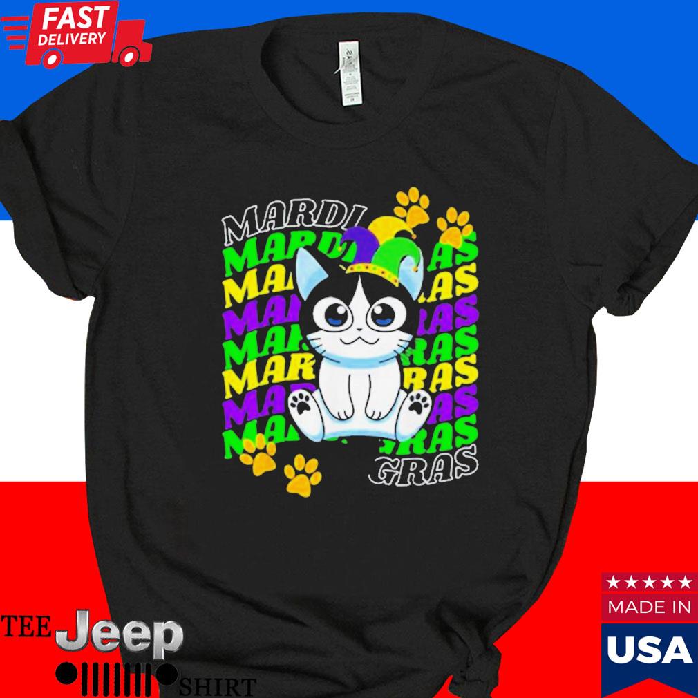 Official Cat mardI gras headband mardI gras accessories decor 2023 T-shirt