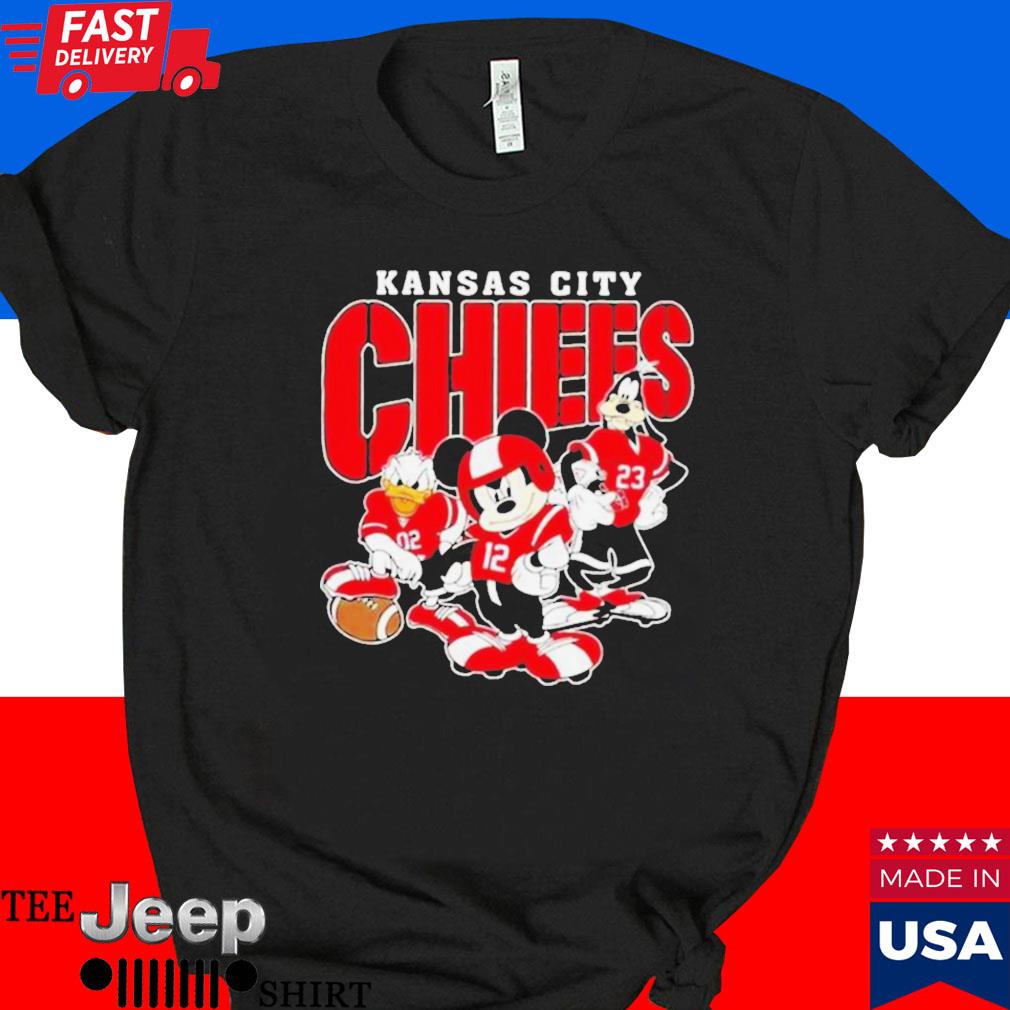 Official Disney Football team x Kansas city Chiefs champions 2023 super bowl lviI champions T-shirt