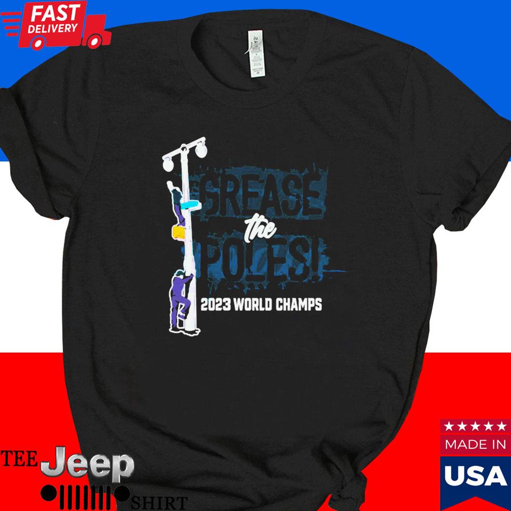Official Grease the poles 2023 world champions philadelphia eagles T-shirt