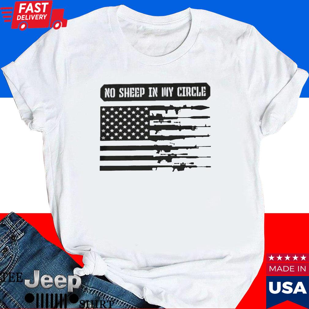 Official Guns no sheep in my circle American flag T-shirt