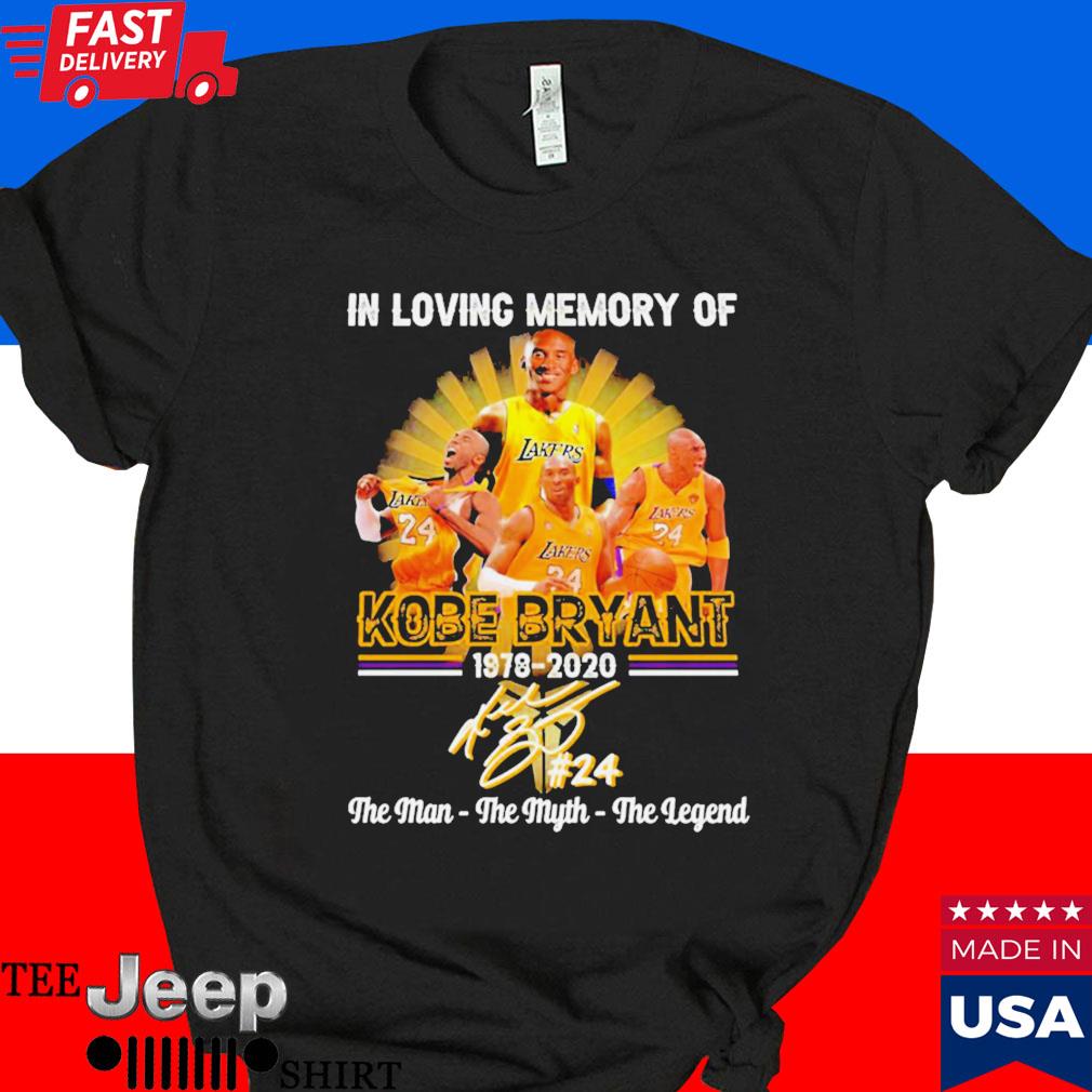 Official In loving memory of Kobe Bryant 1978-2020 the man the myth the legend signature T-shirt