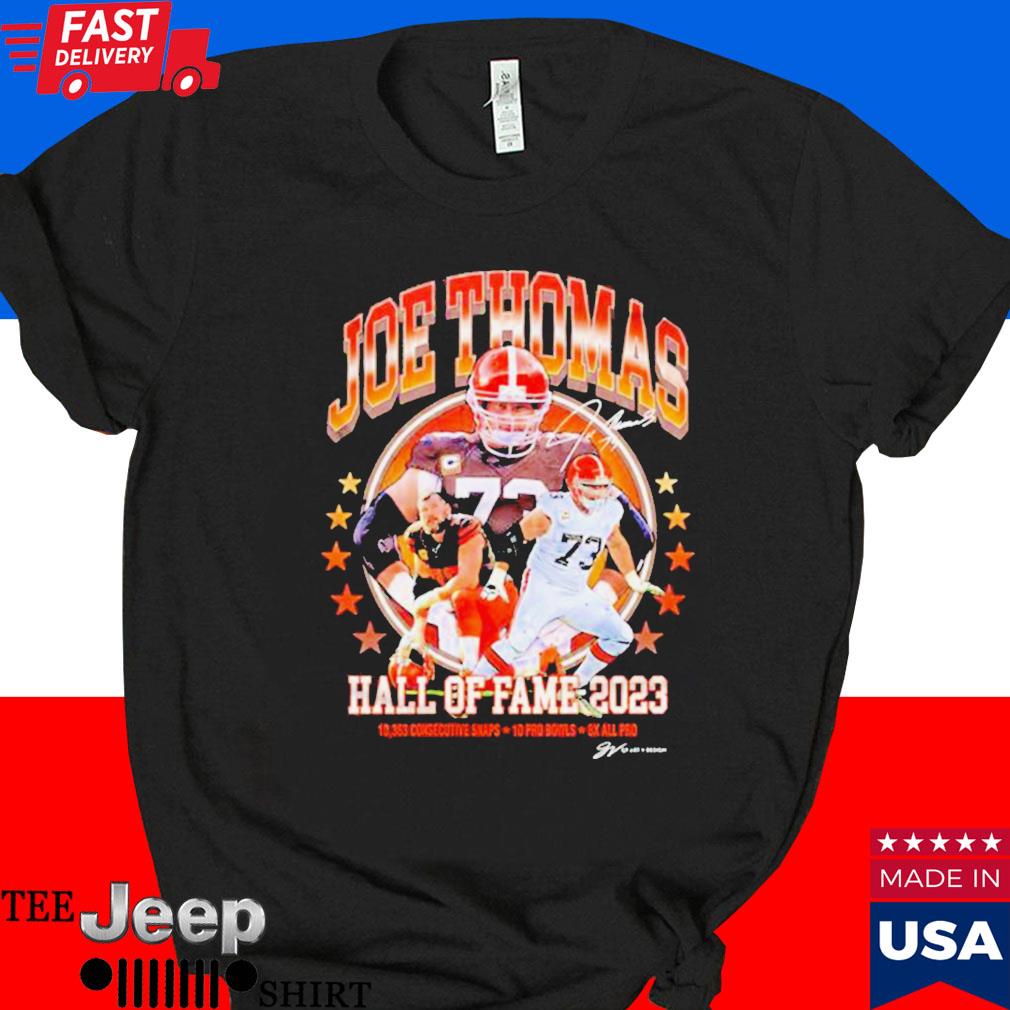 Official Joe thoma Cleveland browns hall of fame 2023 siganture T-shirt