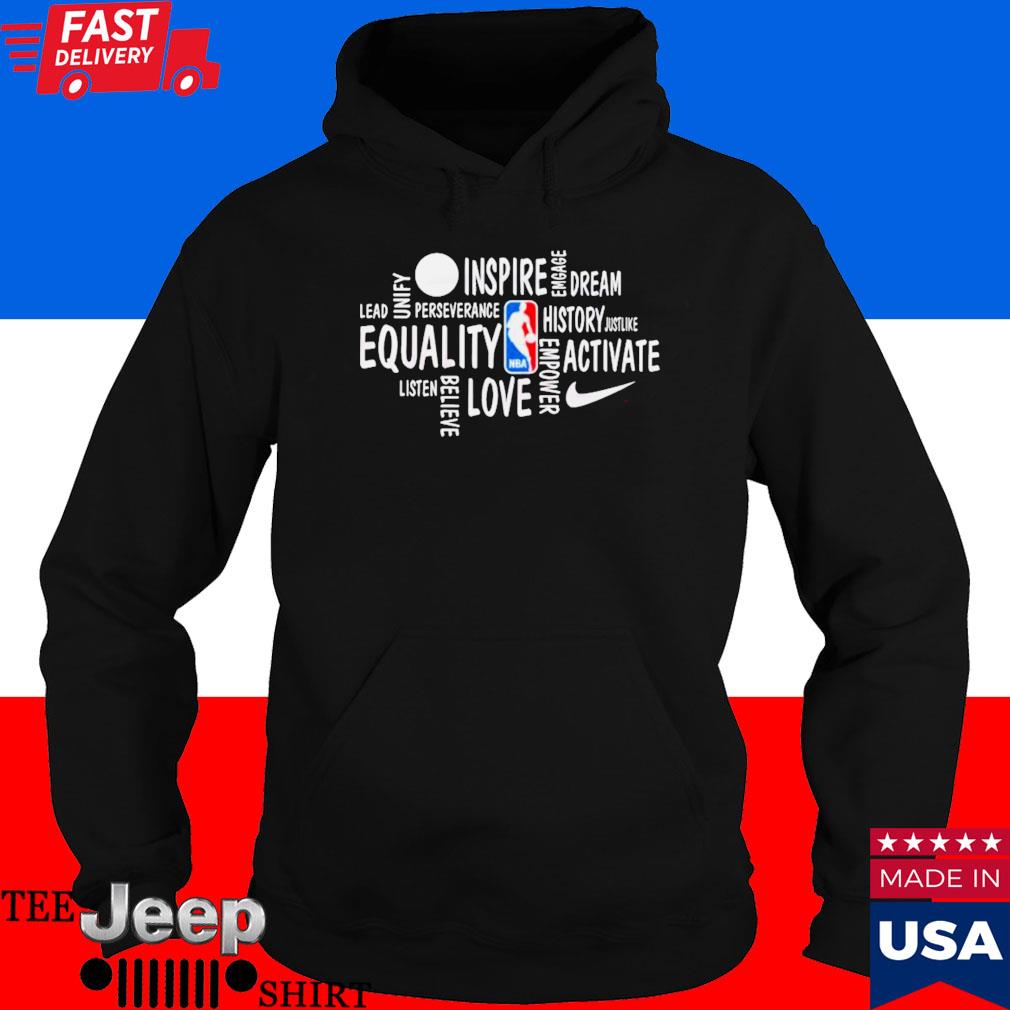 Uitdrukking Conciërge in stand houden Official NBA black history month inspire dream equality T-shirt, hoodie,  tank top, sweater and long sleeve t-shirt