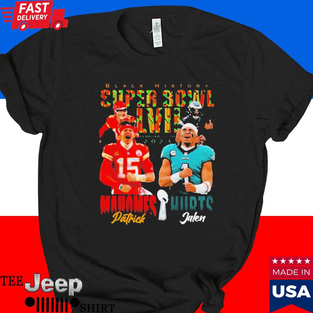 Official Patrick mahomes vs jalen hurts black history super bowl lviI 2023 T-shirt