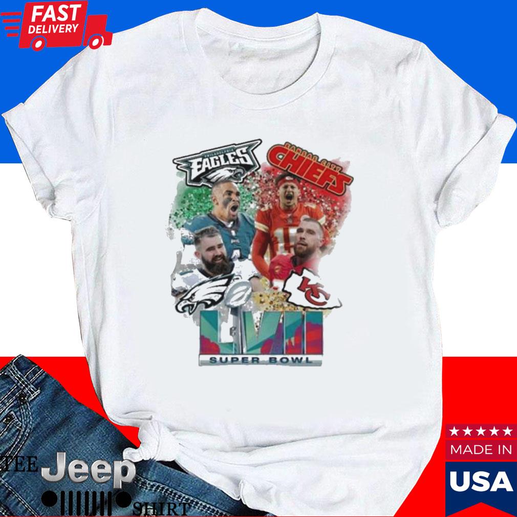 Official Philadelphia eagles and Kansas city Chiefs jalen hurts vs patrick mahomes super bowl lviI T-shirt