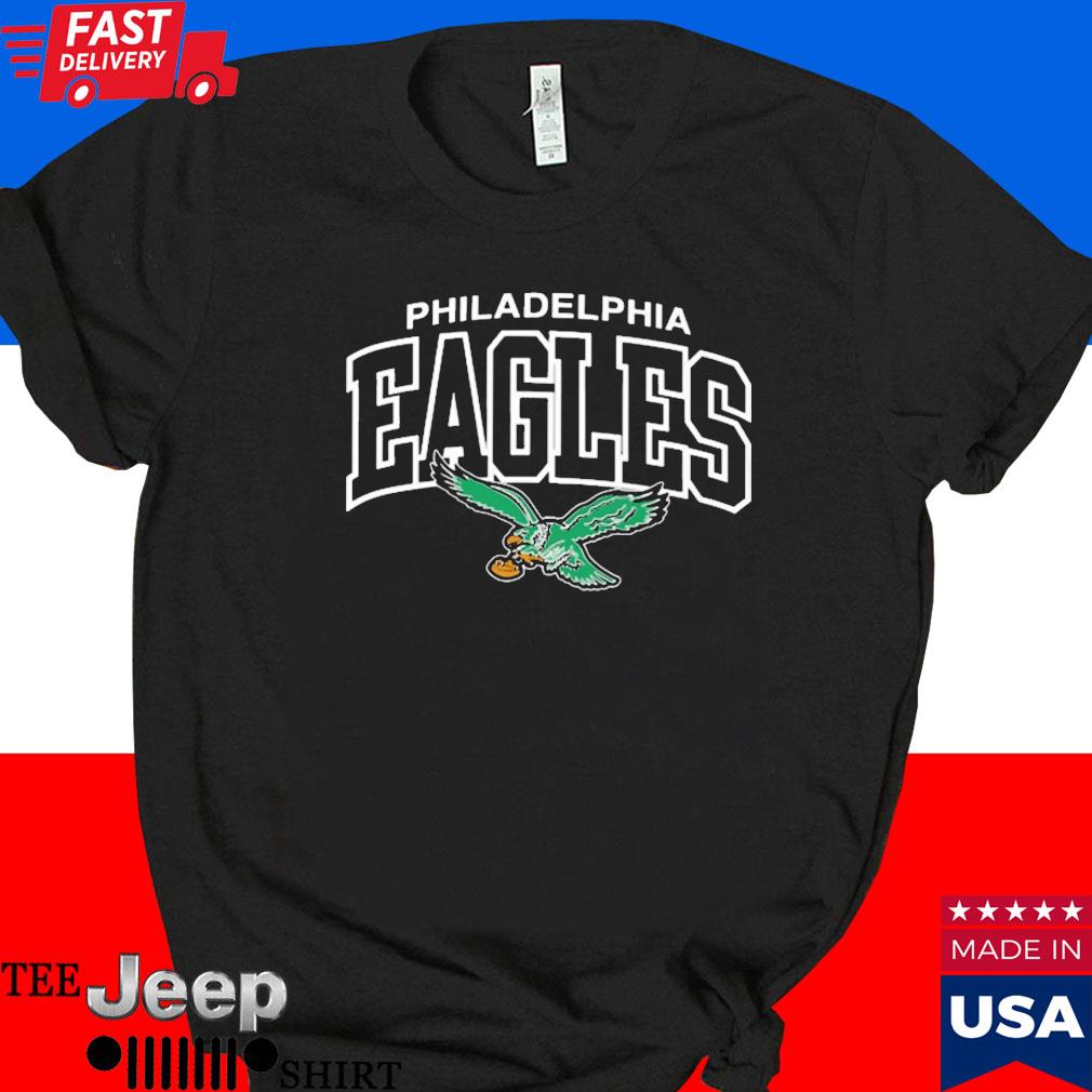 Official Philadelphia eagles mitchell and ness kelly green logo arch T-shirt