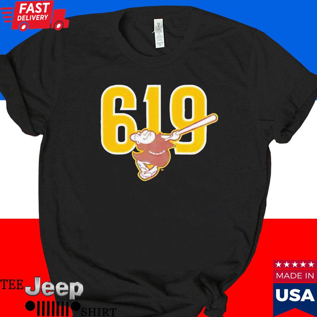Official San diego padres brown 619 beisbol T-shirt