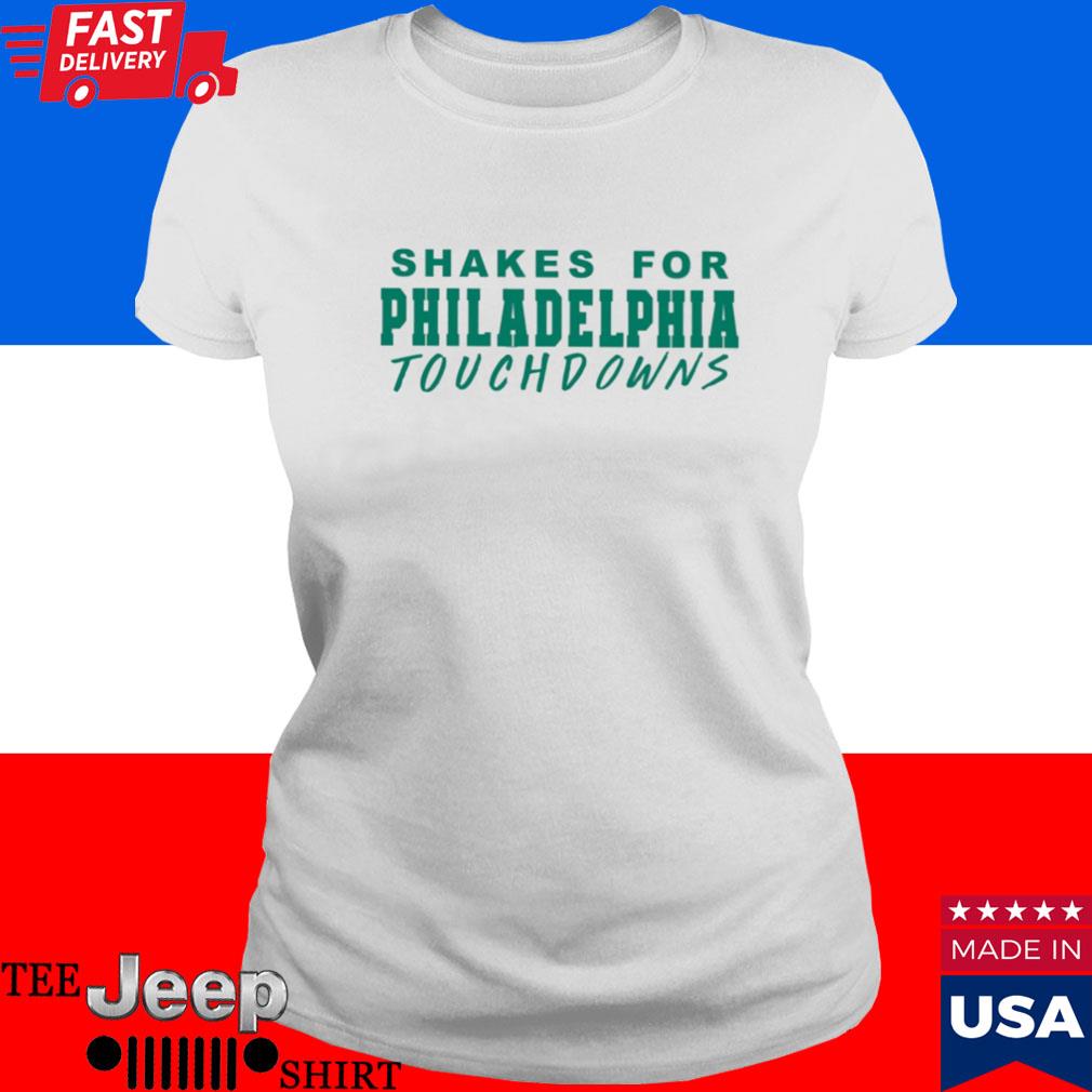 SHAKES for PHILLY Touchdowns V Neck T Shirt Cleavage Tee 