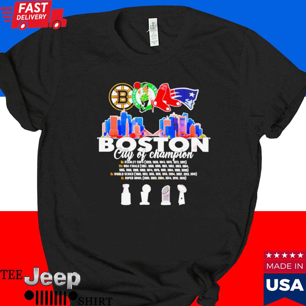 Official Boston city of champion trophy T-shirt