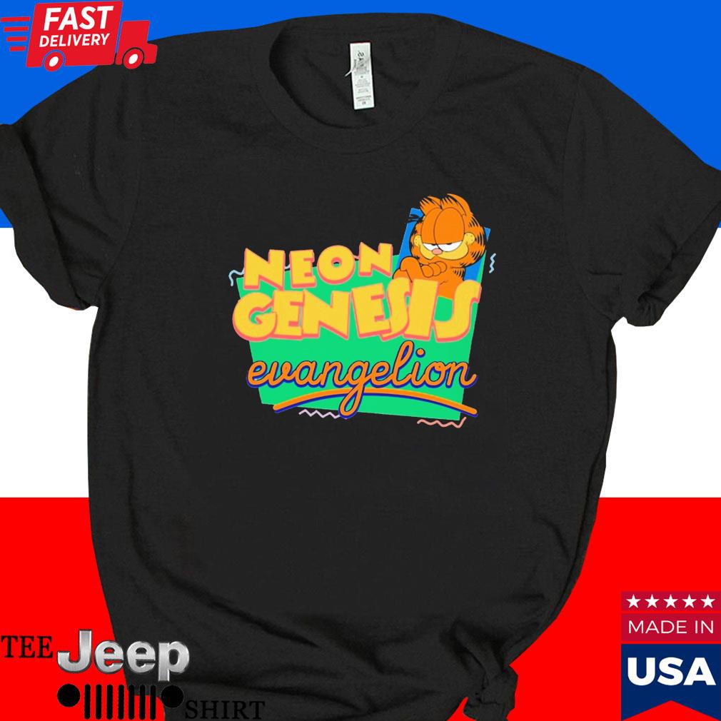 Official Garfield neon genesis evangelion T-shirt