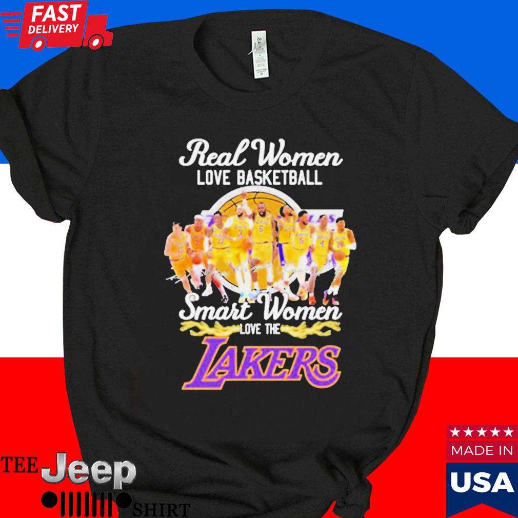 2023 Real women love basketball smart women love the Los Angeles Lakers  light signatures t-shirt - Yesweli