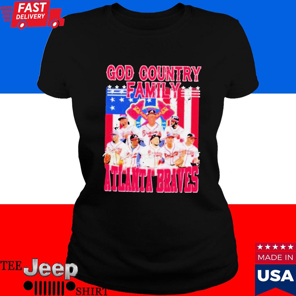 Official god country family atlanta braves team player american flag shirt,  hoodie, sweater, long sleeve and tank top