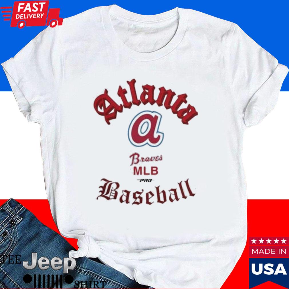 Eletees Atlanta Braves Pro Standard Cream Cooperstown Collection Old English Shirt