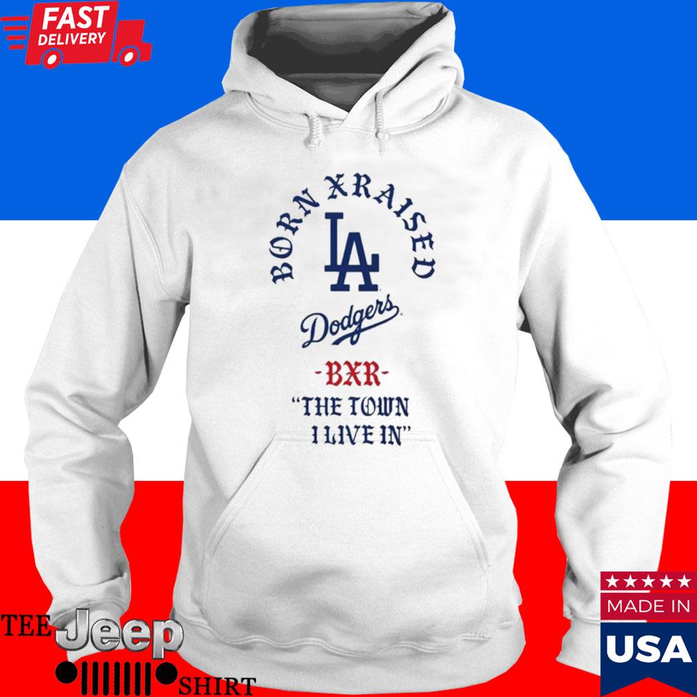 Born x Raised White Los Angeles Dodgers 2023 T-Shirt - Trend Tee