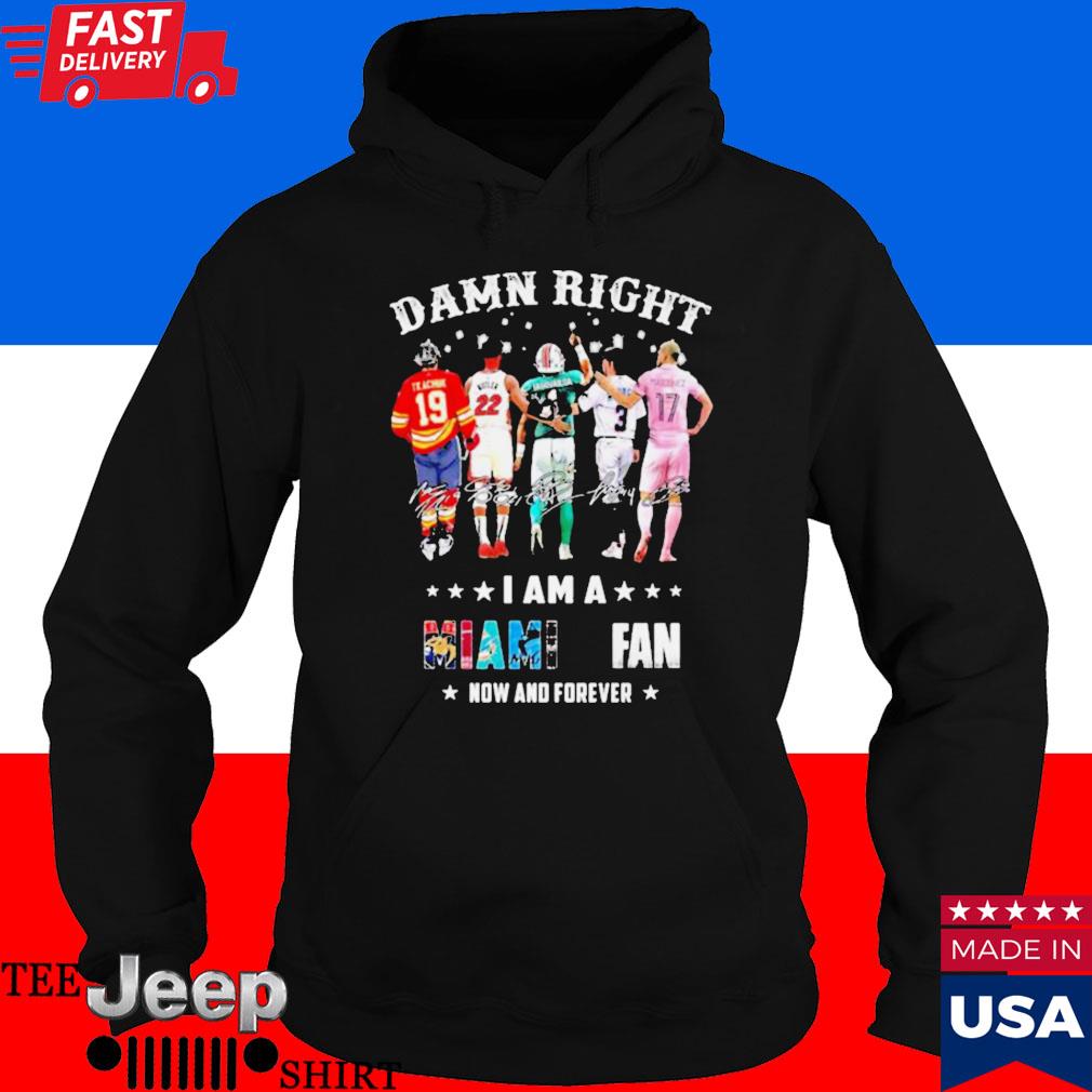 Blood Inside me damn right I am a Miami Dolphins fan now and forever shirt  - Limotees