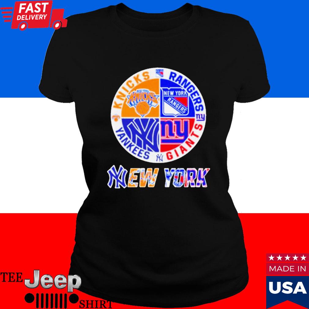 Official New York sport teams New York Yankees, Giants, Rangers and Knicks  logo shirt, hoodie, sweater, long sleeve and tank top