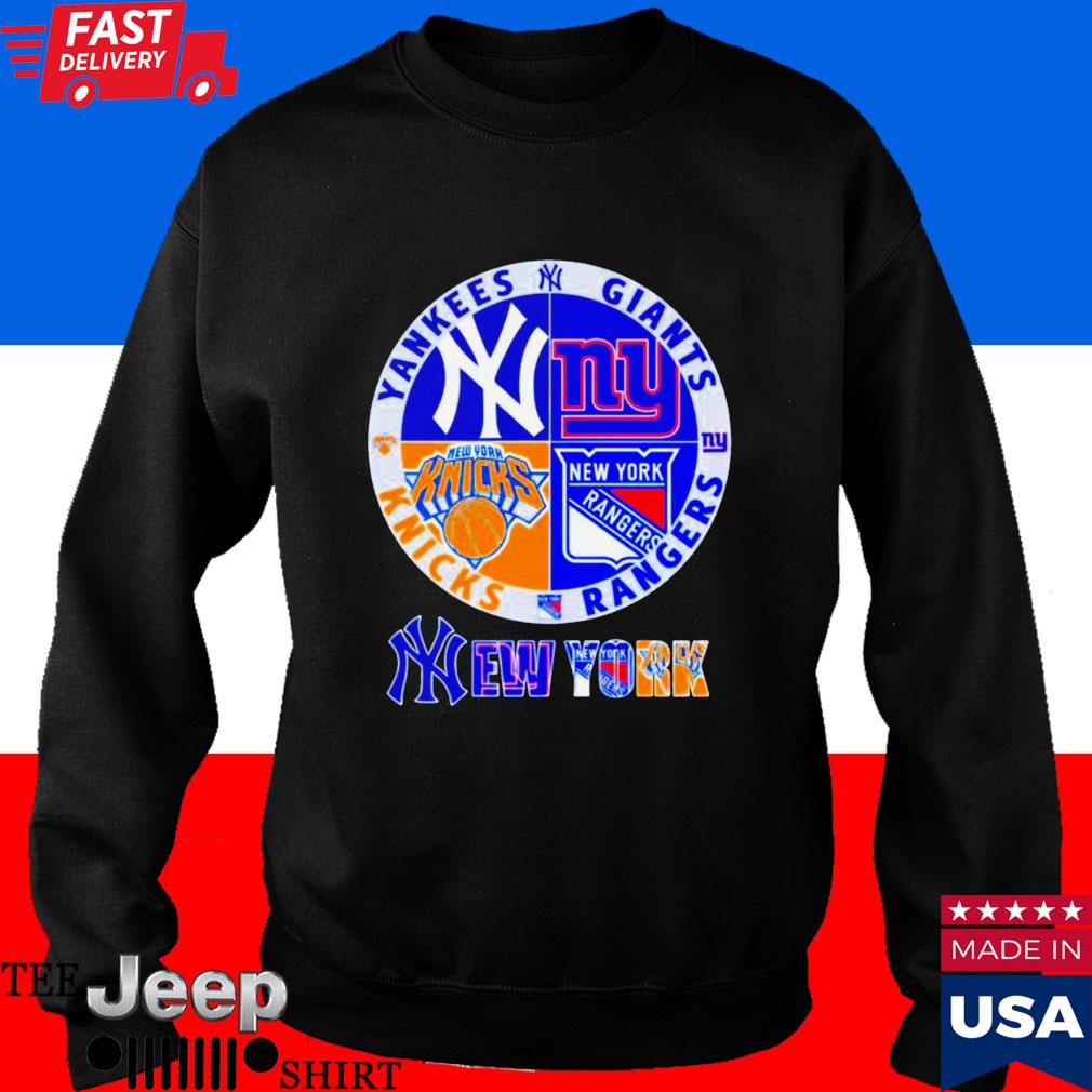 Official New york yankees giants knicks rangers logo T-shirt, hoodie, tank  top, sweater and long sleeve t-shirt