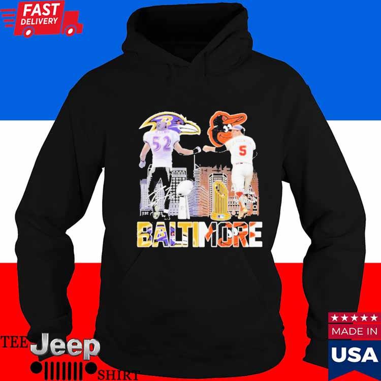 Baltimore Ravens Orioles Lewis And Robinson City Champions Signatures T  Shirt, hoodie, sweater and long sleeve