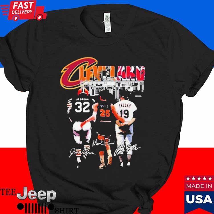 Official cleveland Browns Jim Brown Cavaliers Price And Guardians Feller T  Shirt, hoodie, sweater, long sleeve and tank top