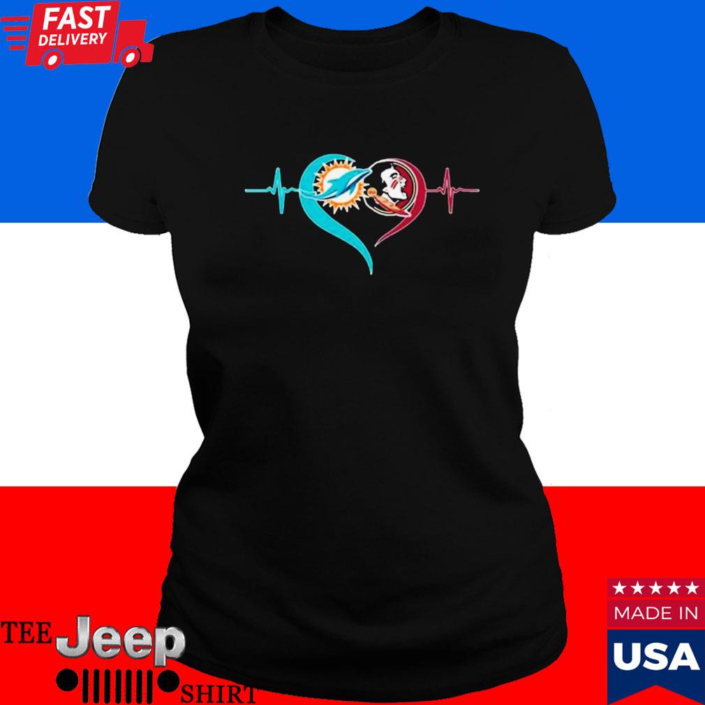 Heartbeat Miami Dolphins And Florida State Seminoles shirt - Limotees