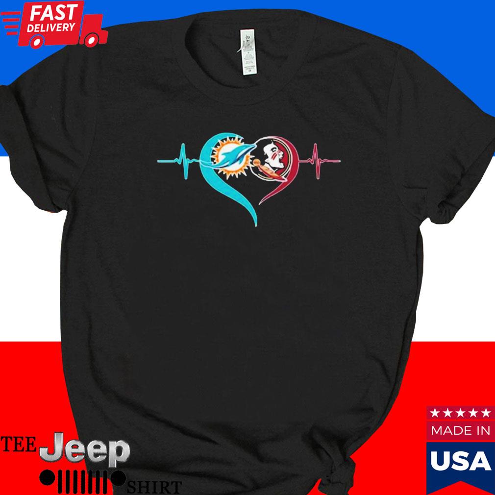 Heartbeat Miami Dolphins And Florida State Seminoles shirt - Limotees