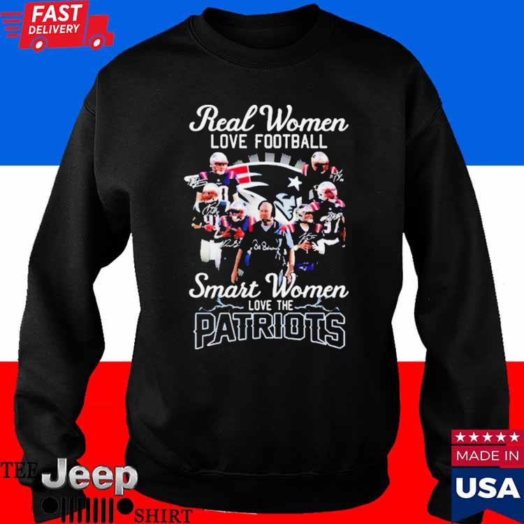 Real women love Football smart women love the new england Patriots logo  2023 shirt, hoodie, sweater, long sleeve and tank top