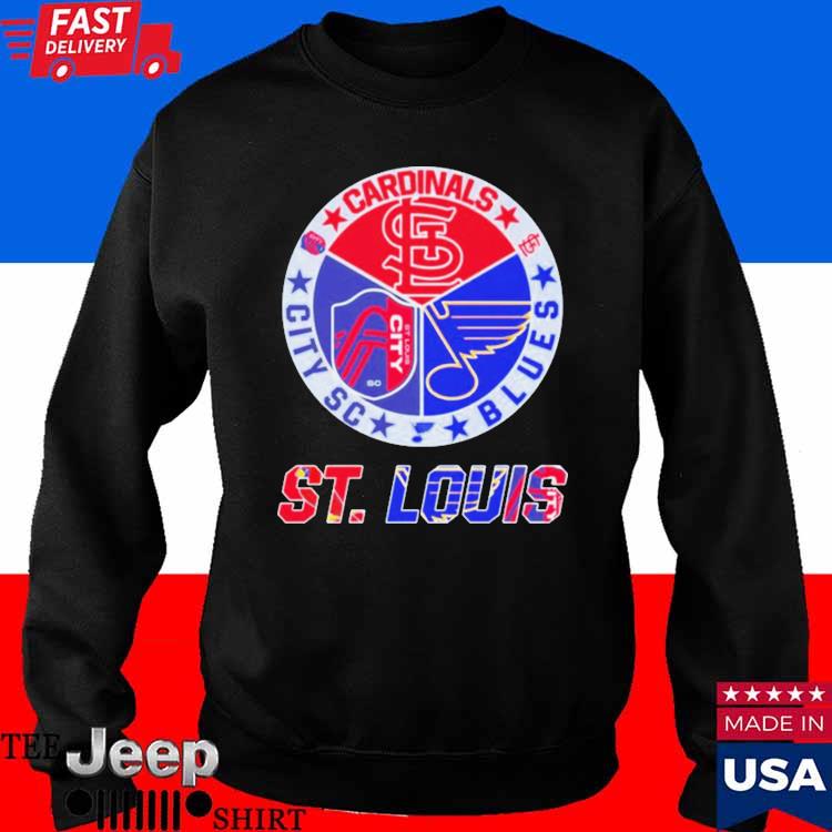 Official st louis cardinals city sc and blues shirt, hoodie