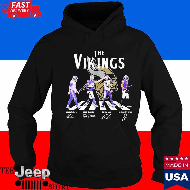 The Vingkings Abbey Road Kirk Cousins Adam Thielen Dalvin Cook And Justin  Jefferson Shirt - Shibtee Clothing