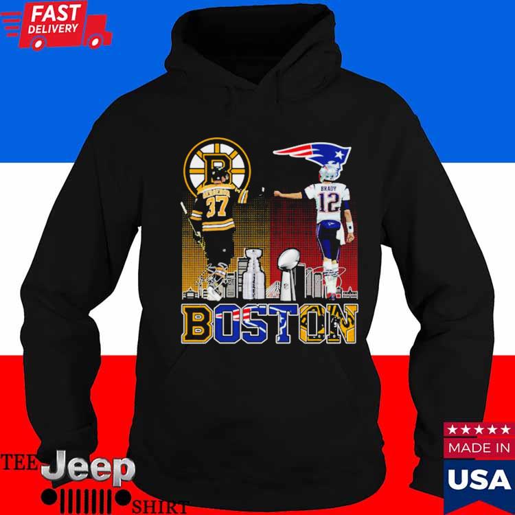 Boston Bruins Bergeron And New England Patriot Tom Brady Champions T Shirt  - Growkoc