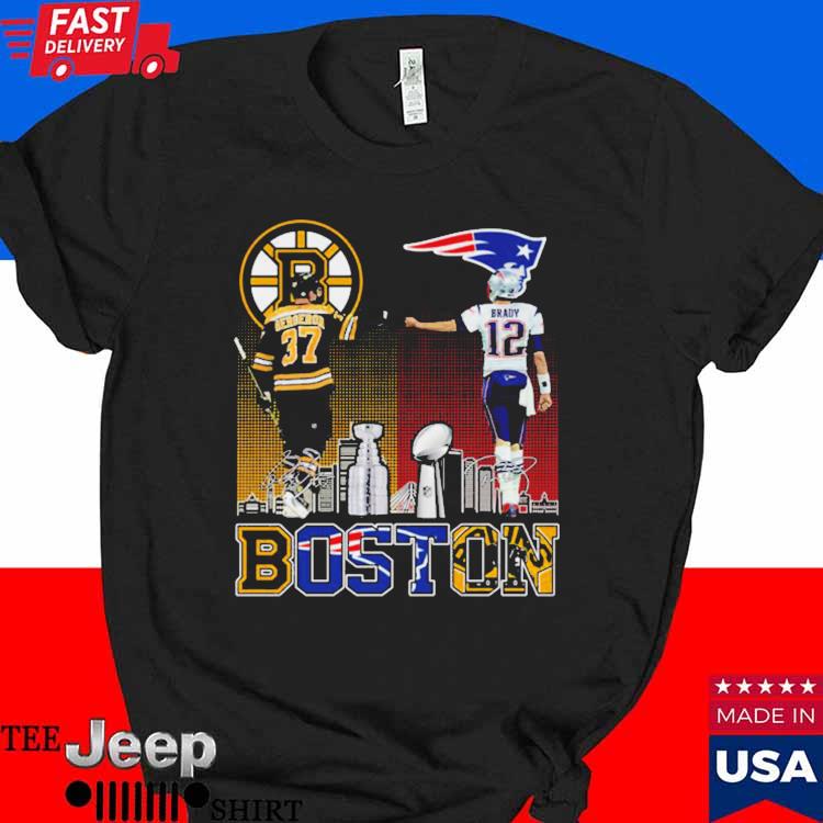 Boston Bruins Bergeron And New England Patriot Tom Brady Champions T Shirt  - Growkoc