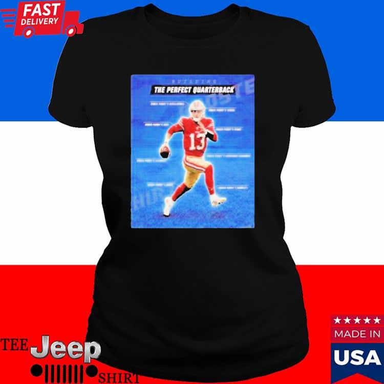 Official trending funny building the perfect quarterback trey lance shirt,  hoodie, sweater, long sleeve and tank top