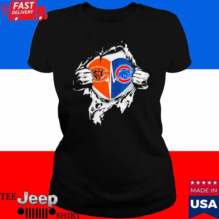 Chicago Bears inside my heart Chicago Cubs shirt, hoodie, sweater,  ladies-tee and tank top