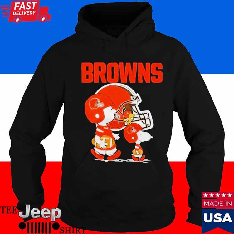 Cleveland Browns Snoopy and Charlie Brown with Woodstock cartoon T-shirt,  hoodie, sweater, long sleeve and tank top