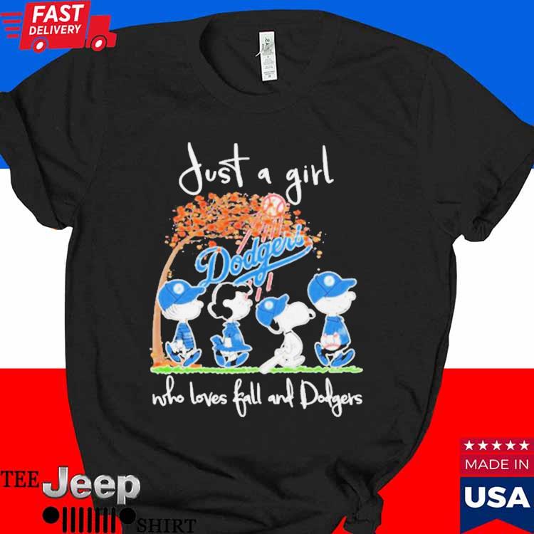 Official Just A Girl Who Loves Fall And Dodgers Shirt, hoodie