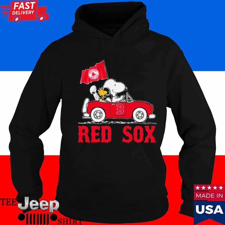 Snoopy and Woodstock driving car Boston Red Sox shirt, hoodie