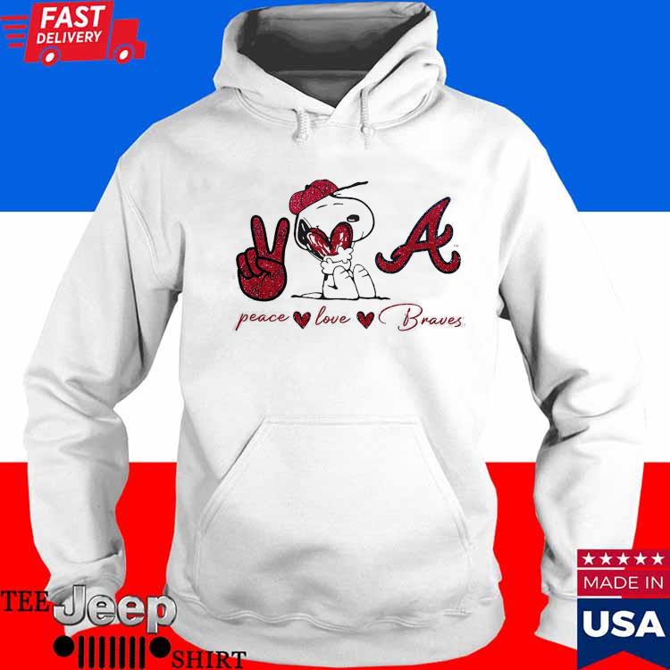 Funny Atlanta Braves T Shirt Official Snoopy Atlanta Braves Peace