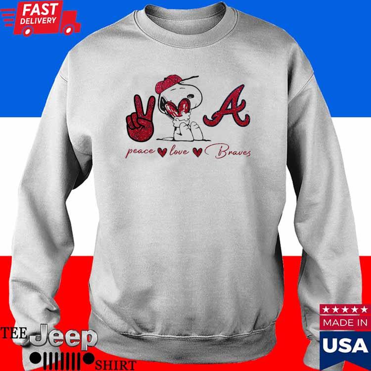 Snoopy Atlanta Braves Peace Love Braves shirt, hoodie, sweater