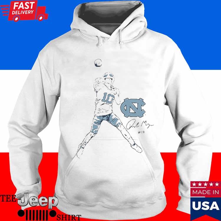 UNC Football: Drake Maye Superstar Pose, Youth T-Shirt / Large - College Football - Sports Fan Gear | BreakingT