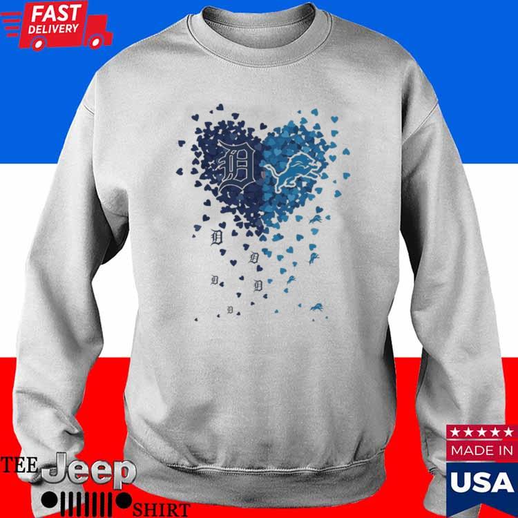 Detroit Tigers Detroit Lions Tiny Heart Shape 2023 T-shirt,Sweater, Hoodie,  And Long Sleeved, Ladies, Tank Top