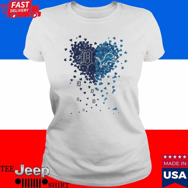 Detroit Tigers Detroit Lions Tiny Heart Shape 2023 T-shirt,Sweater, Hoodie,  And Long Sleeved, Ladies, Tank Top