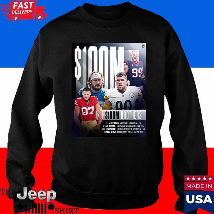 Official 100m Brothers Nfl Shirt, hoodie, sweater, long sleeve and tank top