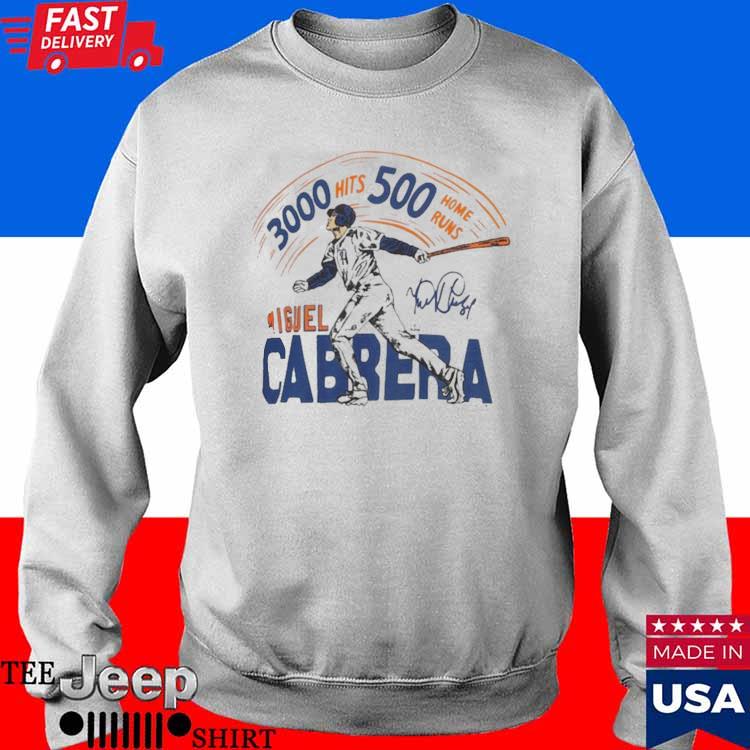 Detroit tigers miguel cabrera 500 home runs 3000 hits signature shirt,  hoodie, sweatshirt for men and women