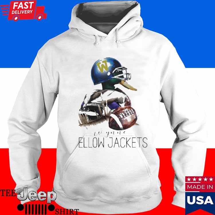 Official Duck with Football helmet wynne yellow jackets T-shirt