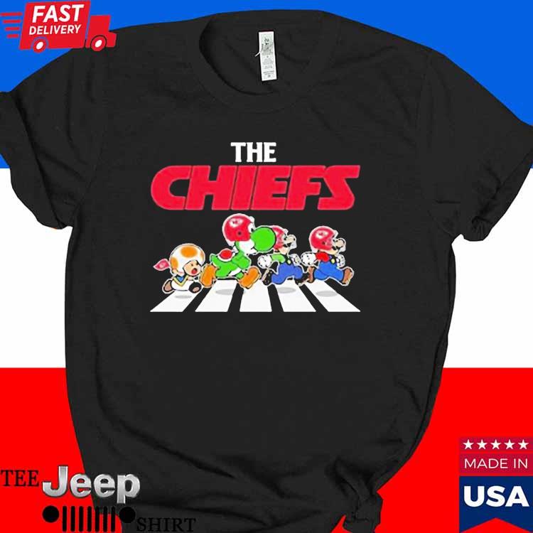 Official mario Bros Abbey Road The Kansas City Chiefs Football Logo T-Shirt,  hoodie, sweater, long sleeve and tank top