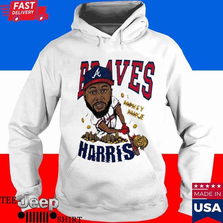 Official Michael Harris iI atlanta braves money mike caricature T-shirt,  hoodie, tank top, sweater and long sleeve t-shirt
