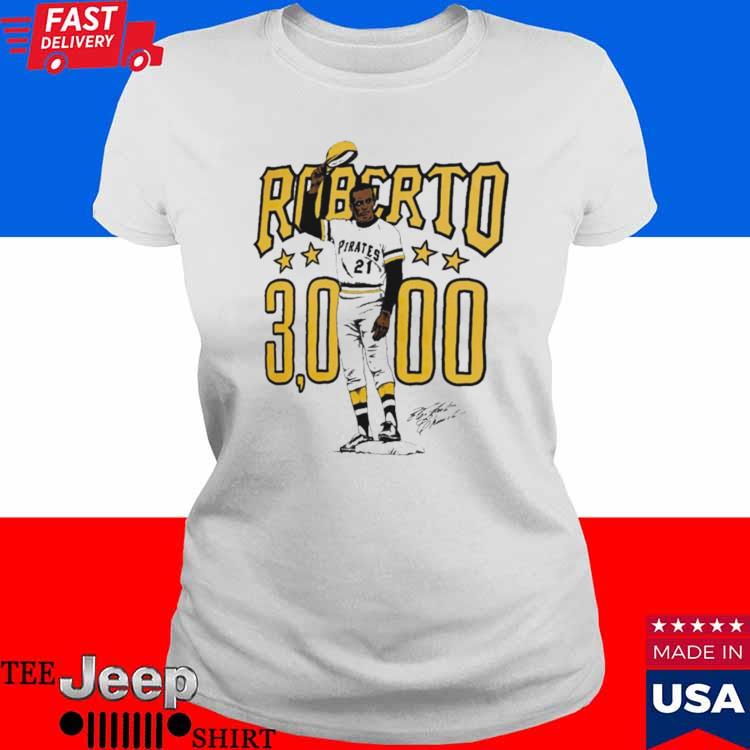 Roberto Clemente 30000 Pittsburgh Pirates Illustration Signature Shirt