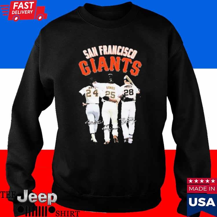 Official mlb san francisco giants willie mays barry bonds buster and posey  2023 signatures T-shirt, hoodie, tank top, sweater and long sleeve t-shirt